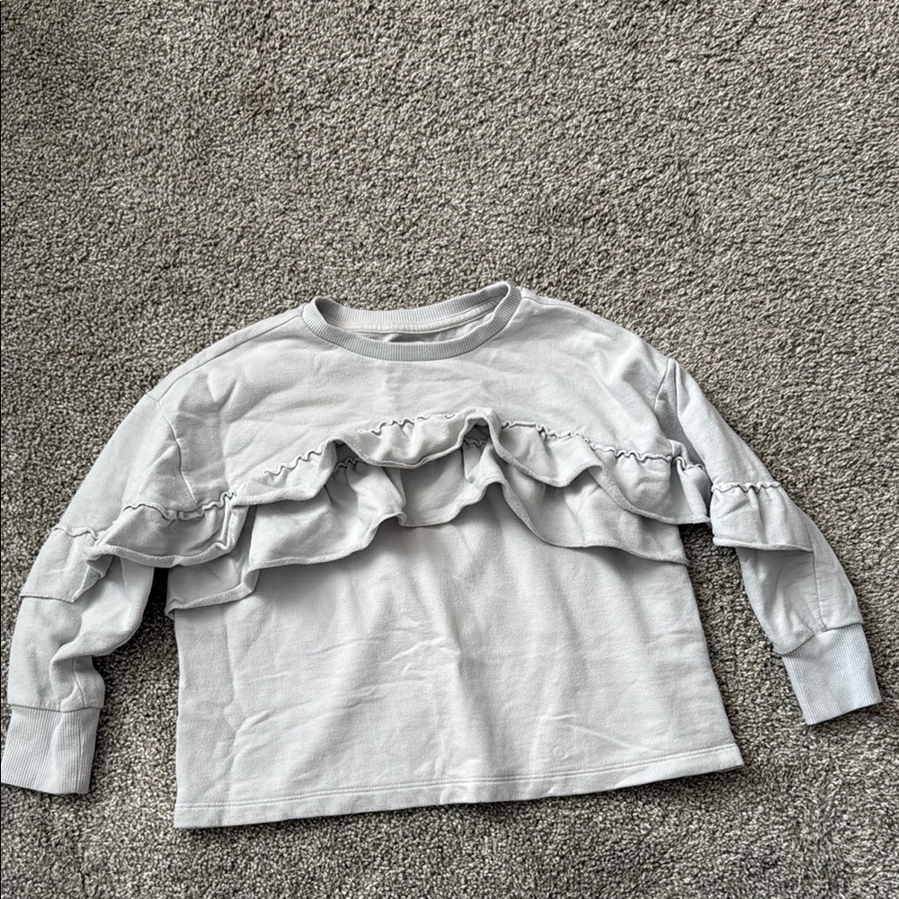 Gymboree Gray Ruffle Long Sleeve Top